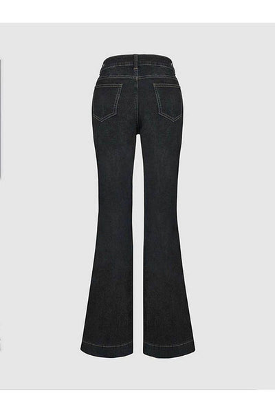 Stefanie - High-Waisted Patchwork Flared Jeans