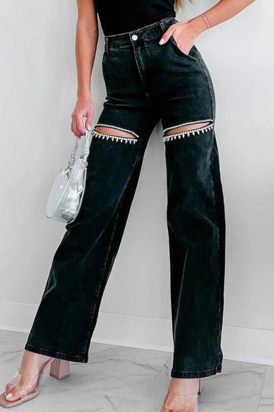 Harper - Luxe Crystal Straight Jeans