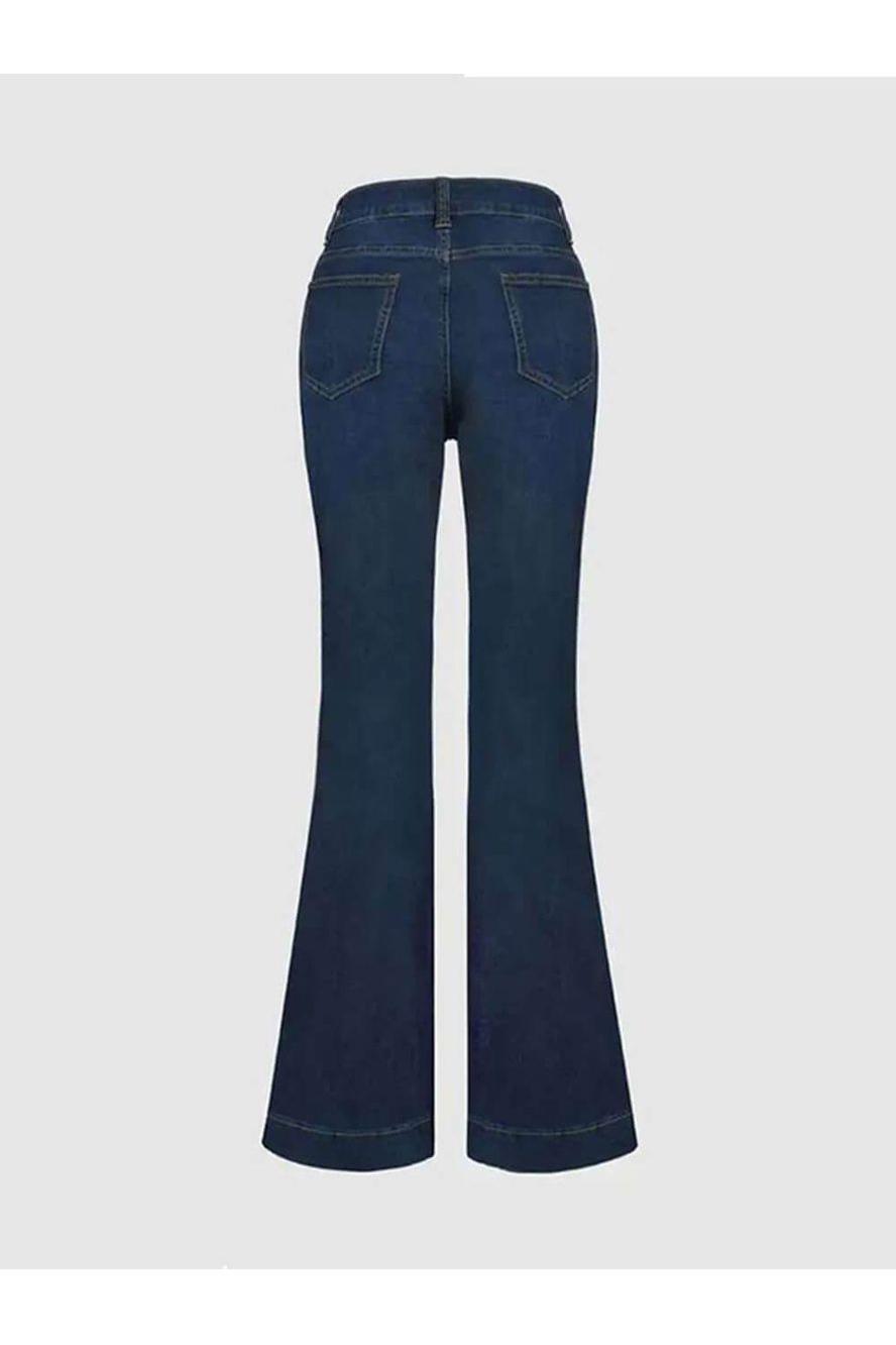 Stefanie - High-Waisted Patchwork Flared Jeans