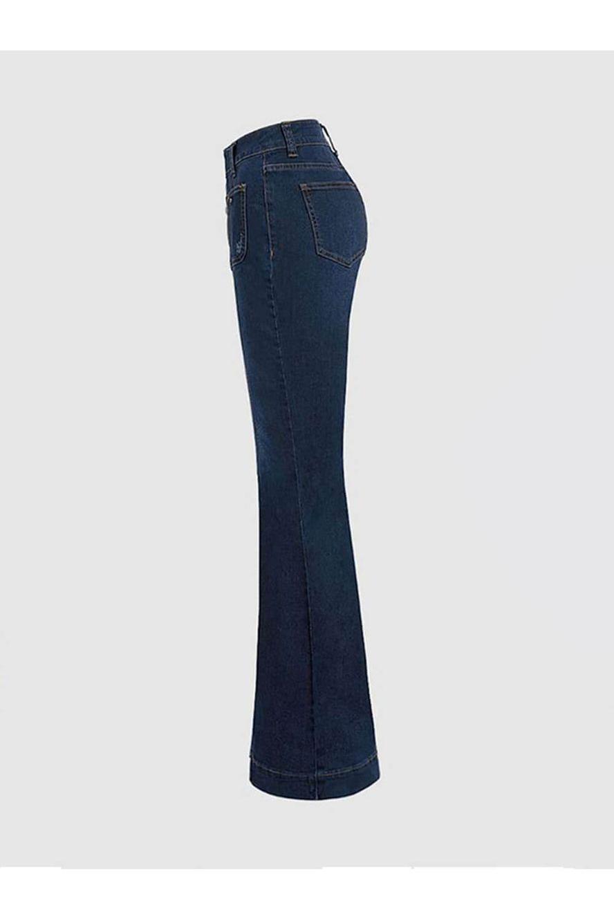 Stefanie - High-Waisted Patchwork Flared Jeans