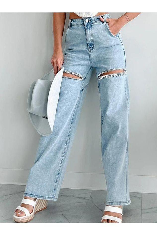 Harper - Luxe Crystal Straight Jeans