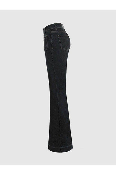 Stefanie - High-Waisted Patchwork Flared Jeans