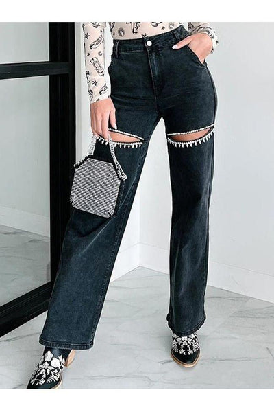 Harper - Luxe Crystal Straight Jeans