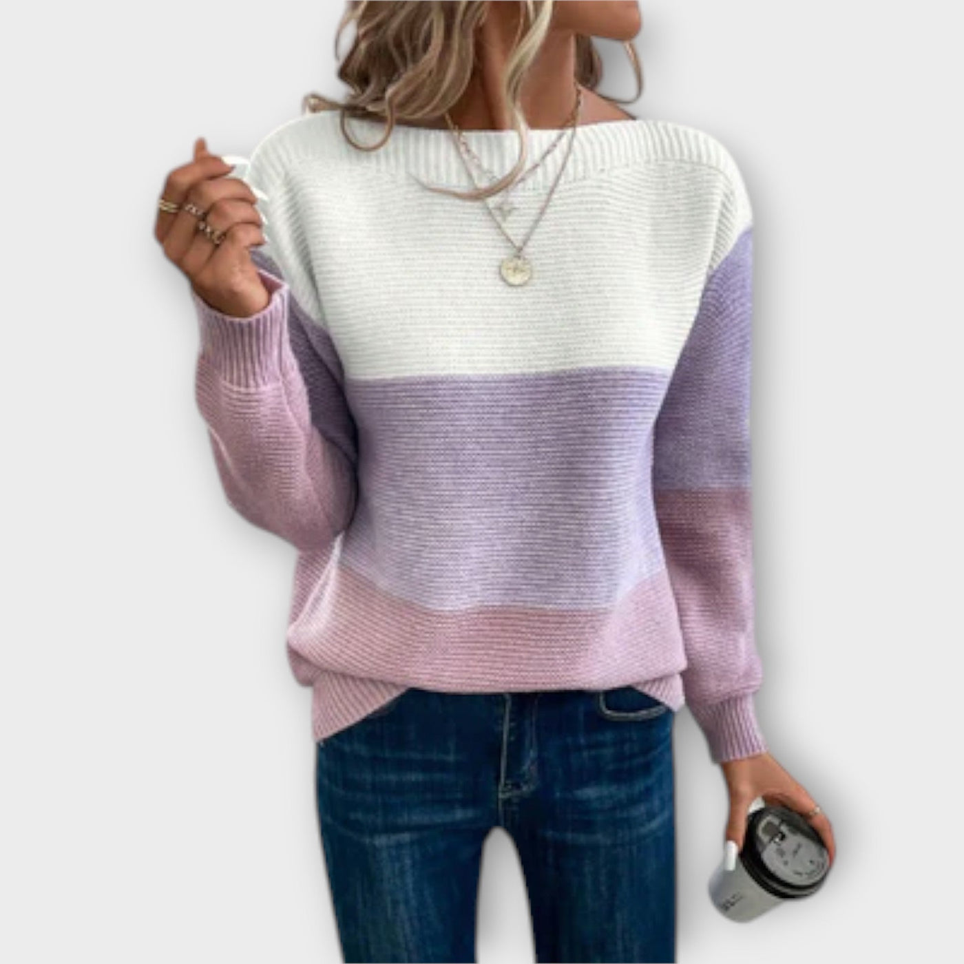 The Clara Tricolor Patchwork Sweater