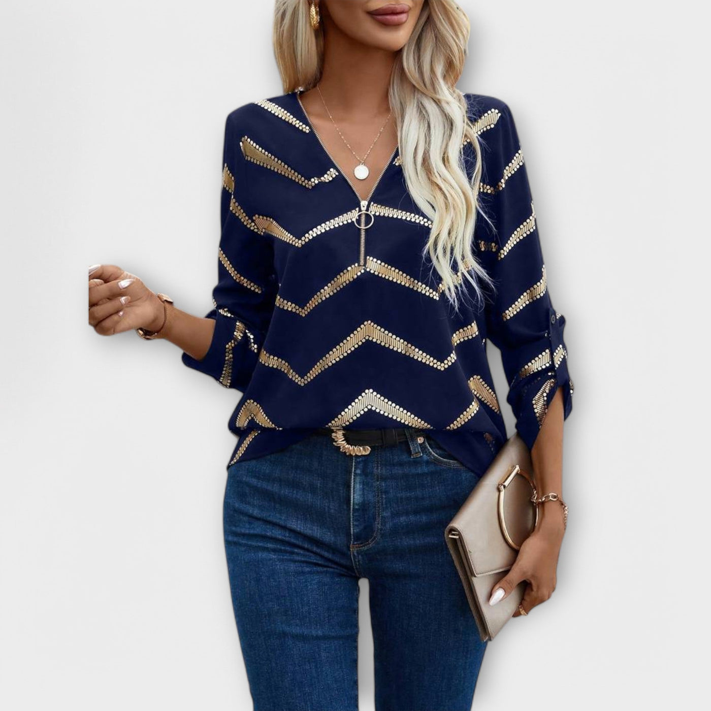 The Emmy Half-Zip Blouse