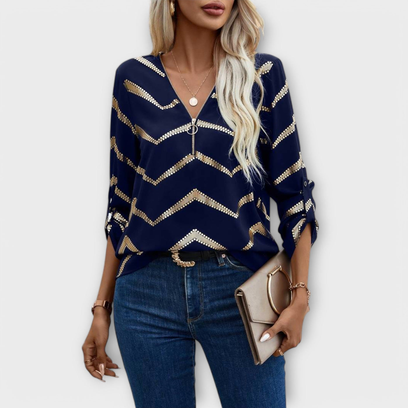 The Emmy Half-Zip Blouse