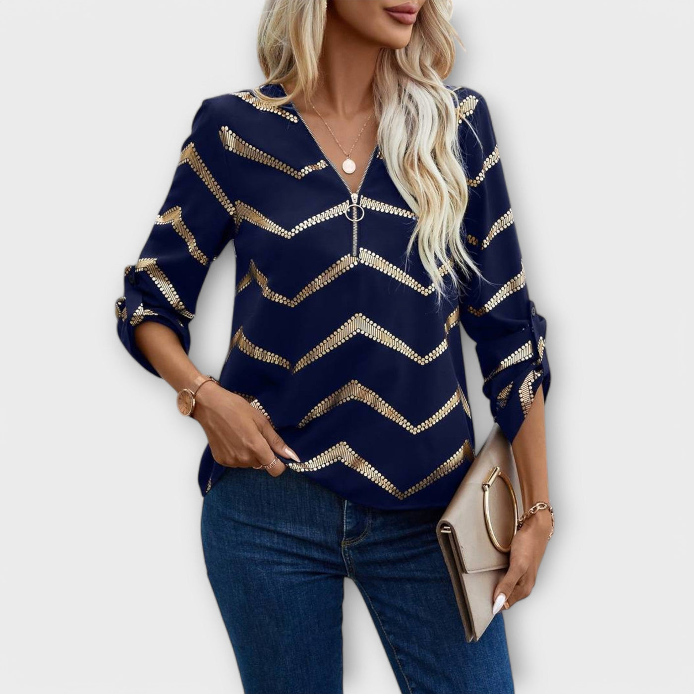 The Emmy Half-Zip Blouse