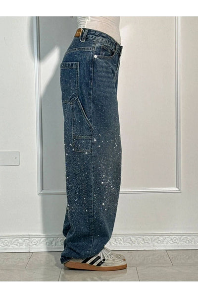 Augustine – Rhinestone Wide-Leg Jeans