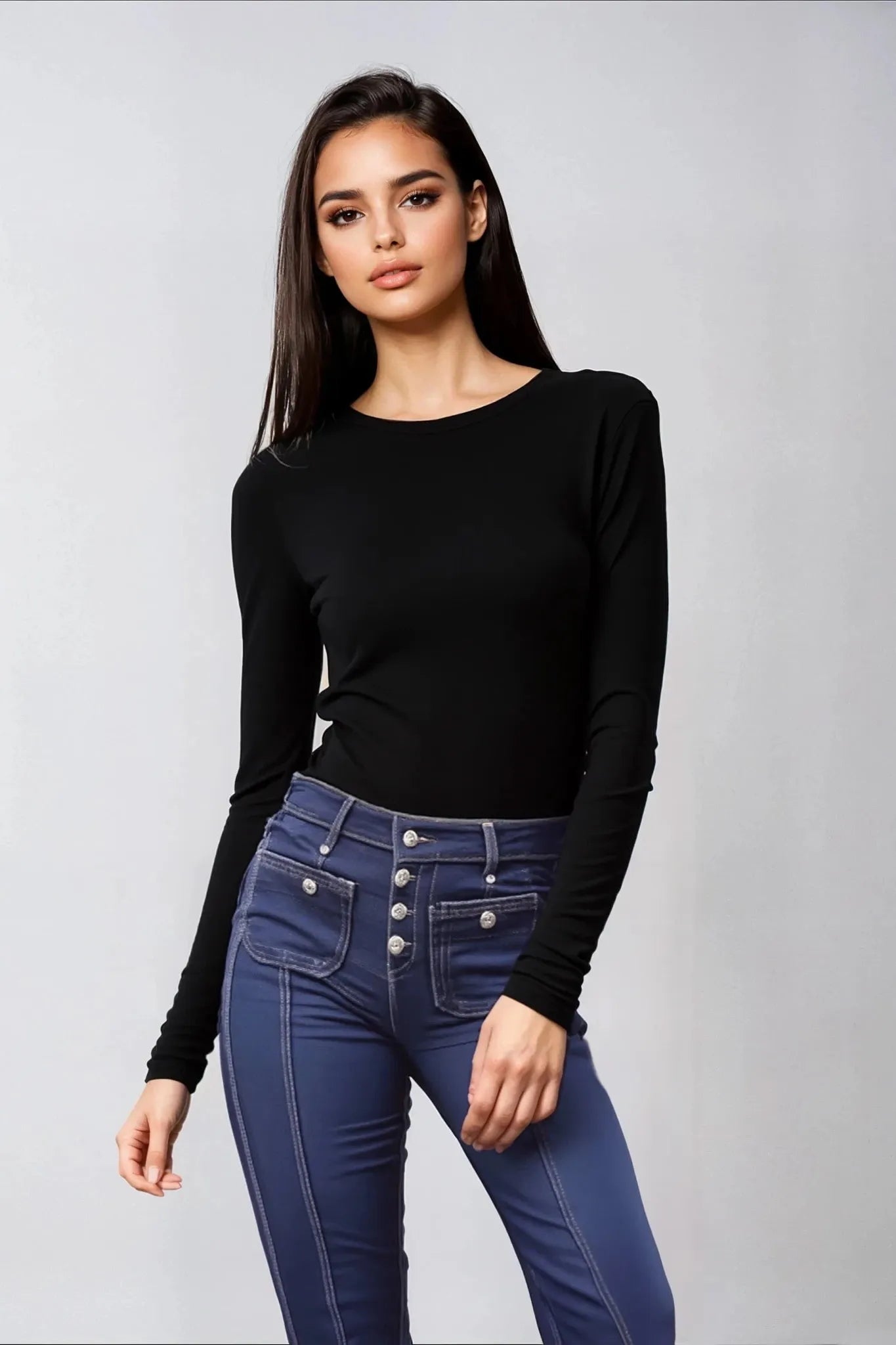 Stefanie - High-Waisted Patchwork Flared Jeans