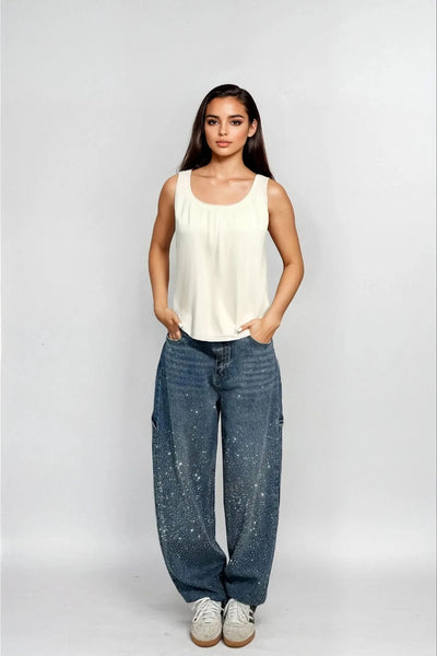 Augustine – Rhinestone Wide-Leg Jeans