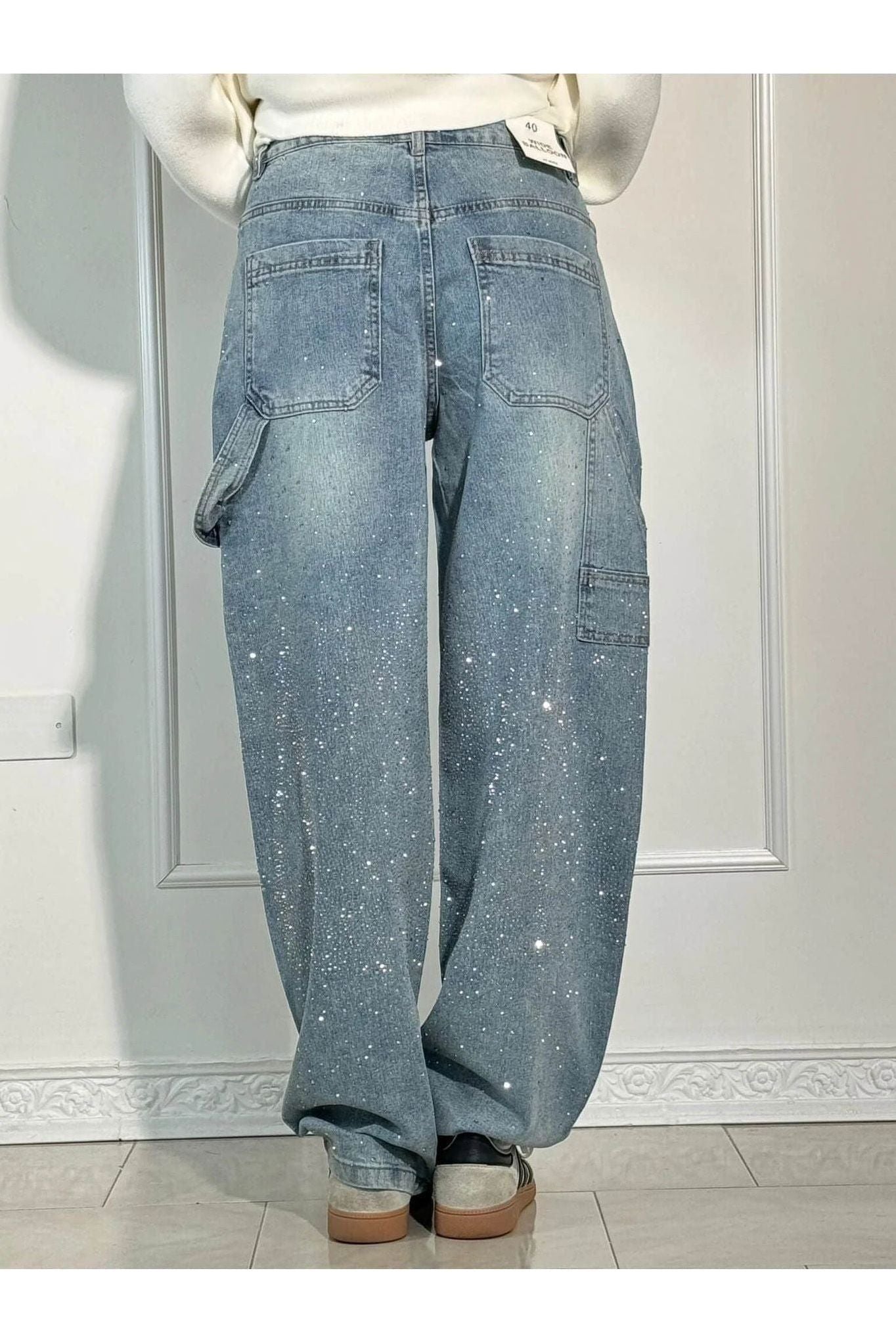 Augustine – Rhinestone Wide-Leg Jeans