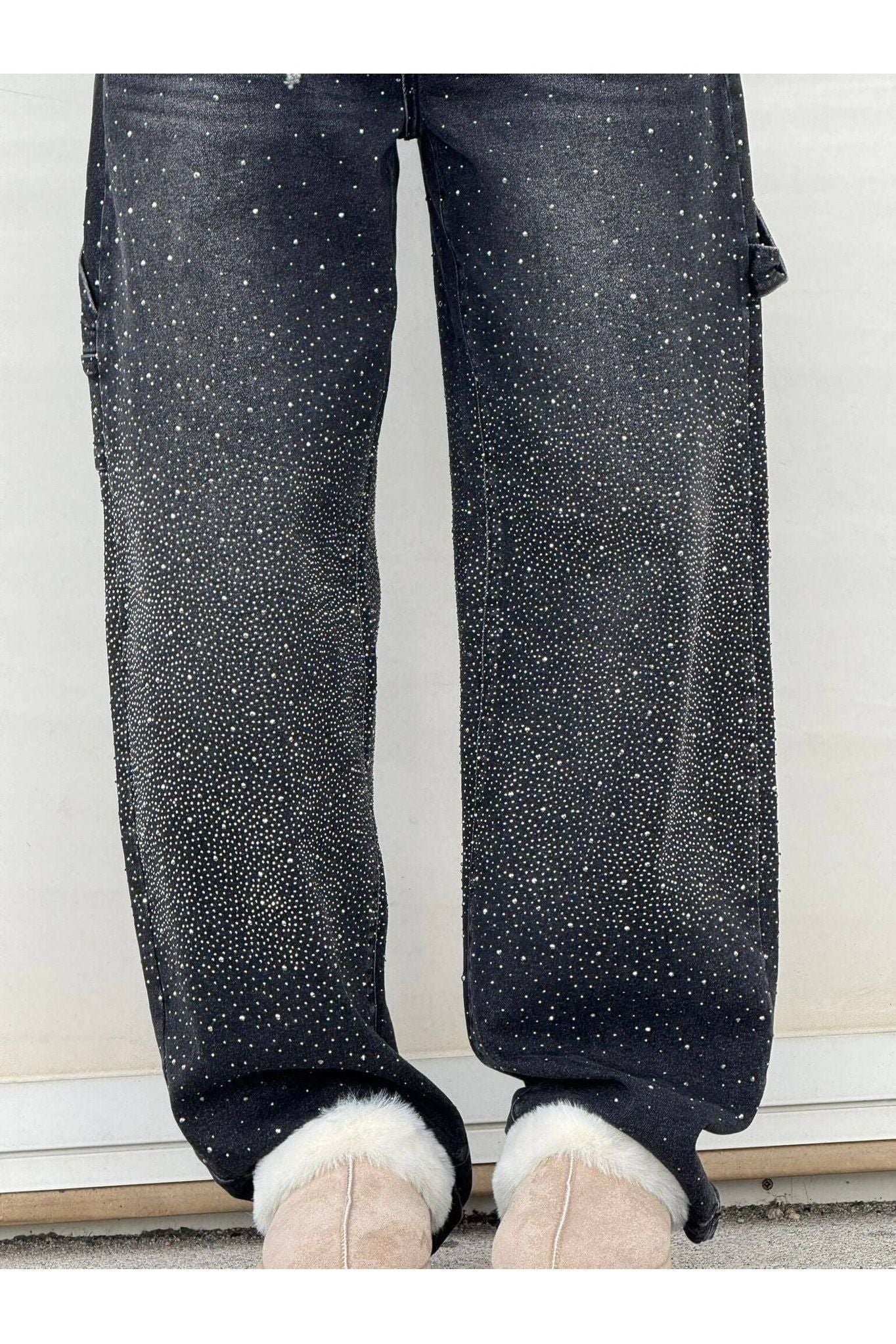 Augustine – Rhinestone Wide-Leg Jeans
