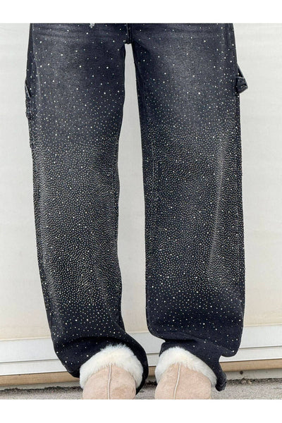 Augustine – Rhinestone Wide-Leg Jeans