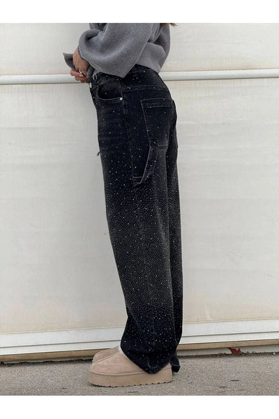 Augustine – Rhinestone Wide-Leg Jeans