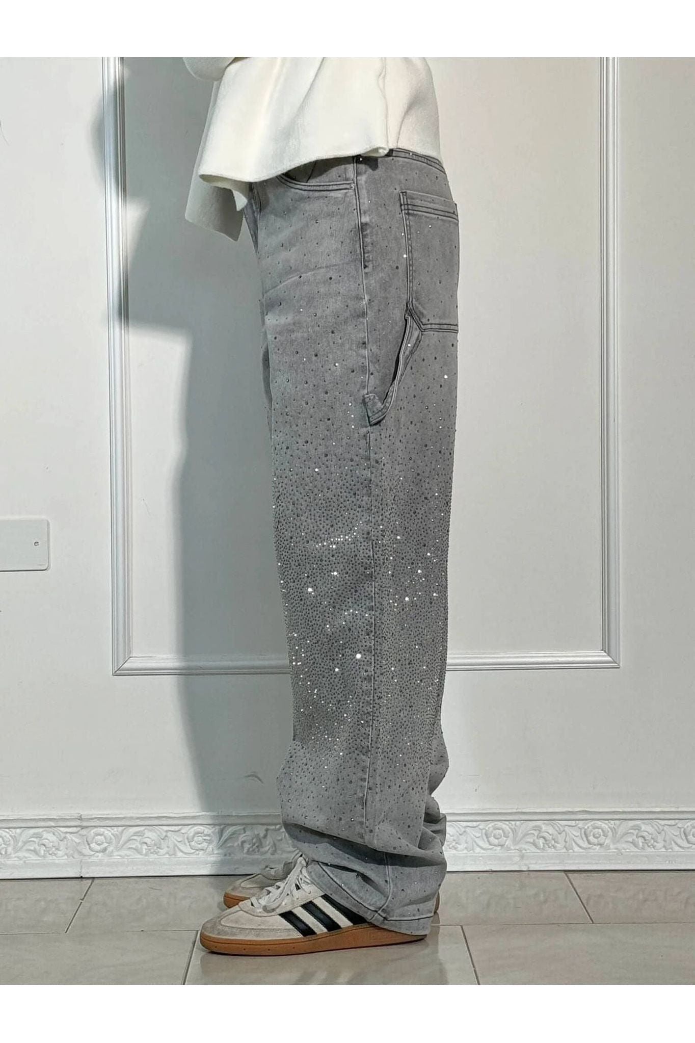 Augustine – Rhinestone Wide-Leg Jeans