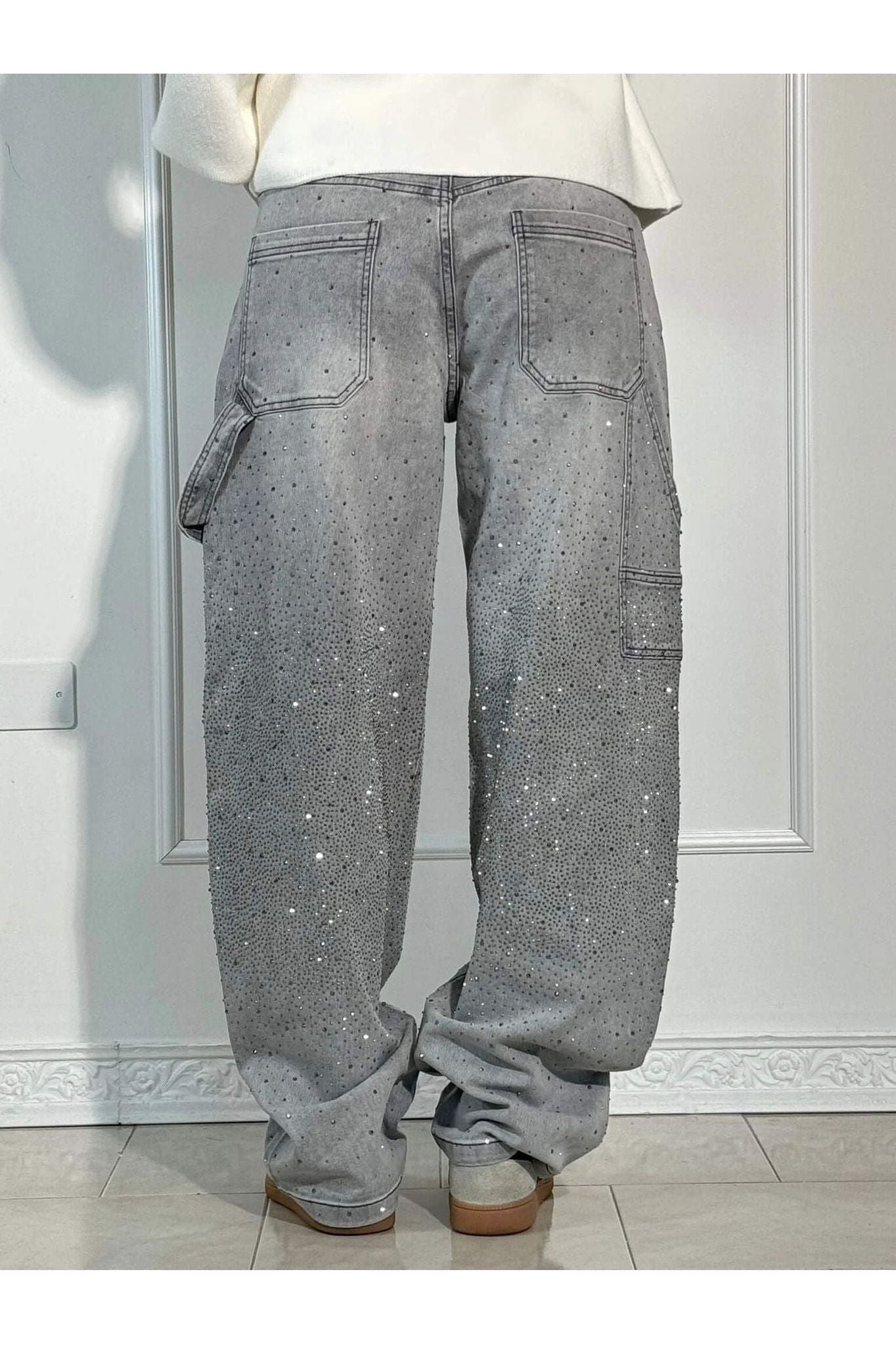 Augustine – Rhinestone Wide-Leg Jeans