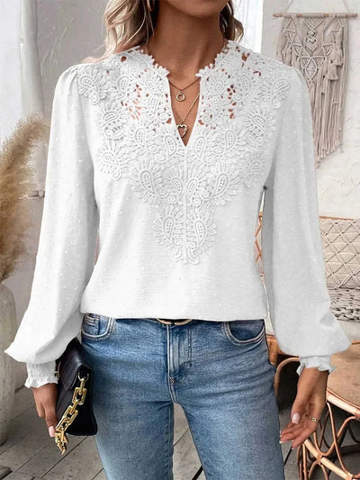 The Sondra Lace Blouse with V-Neck