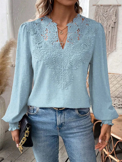 The Sondra Lace Blouse with V-Neck