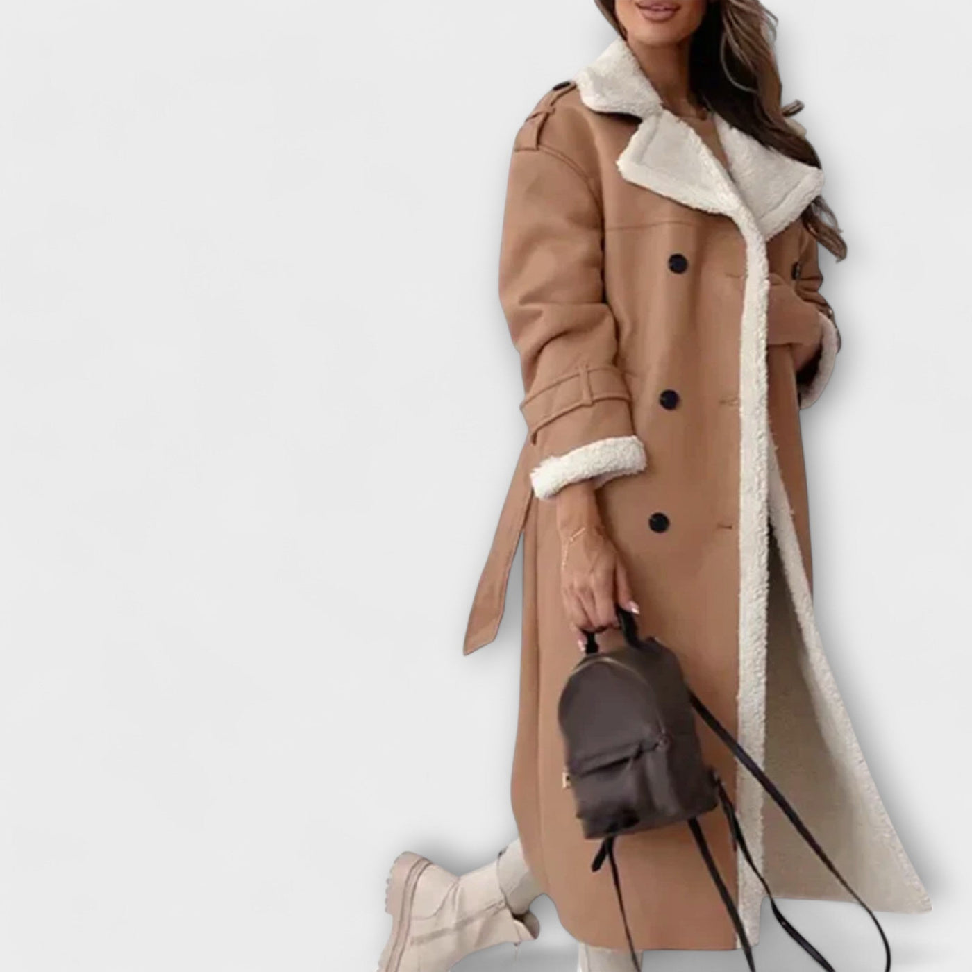 The Maria Coat: Faux-Fur & Leather Luxury