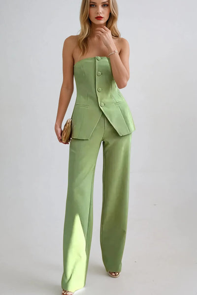 The Velora Strapless Suit Set