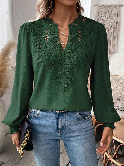 The Sondra Lace Blouse with V-Neck