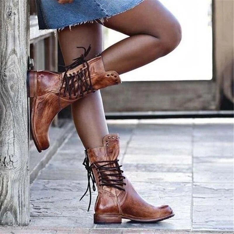 The Studded Mid-Calf Boots