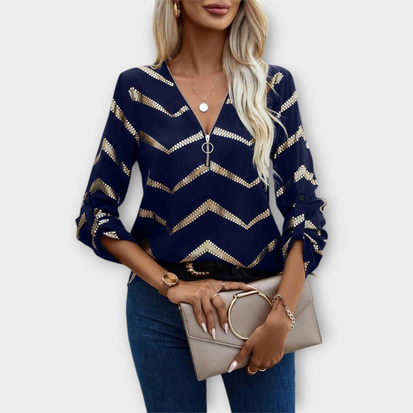 The Emmy Half-Zip Blouse
