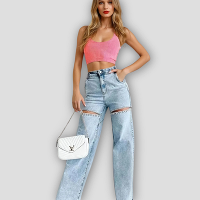 Harper - Luxe Crystal Straight Jeans