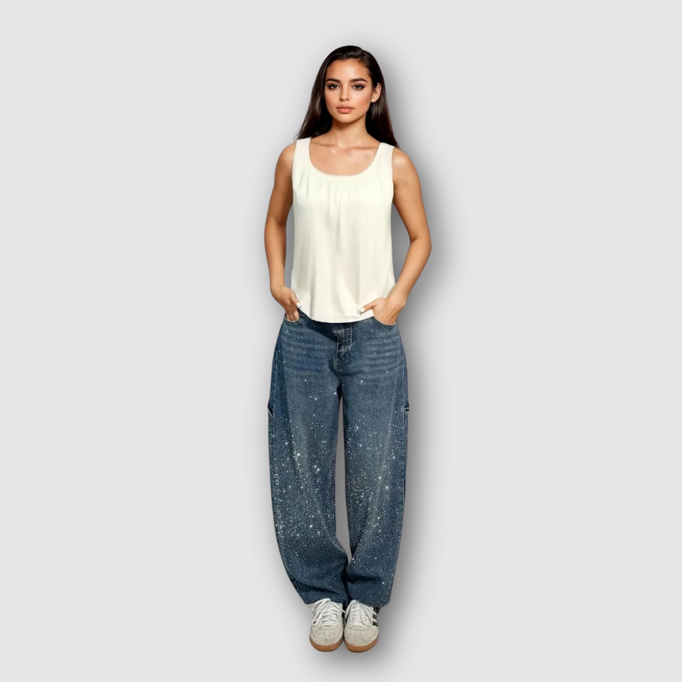 Augustine – Rhinestone Wide-Leg Jeans
