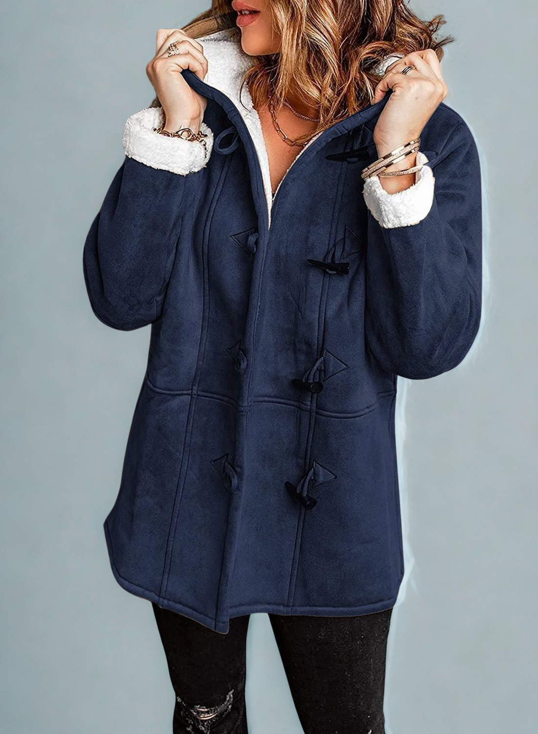 The Barbara Suede Hooded Coat