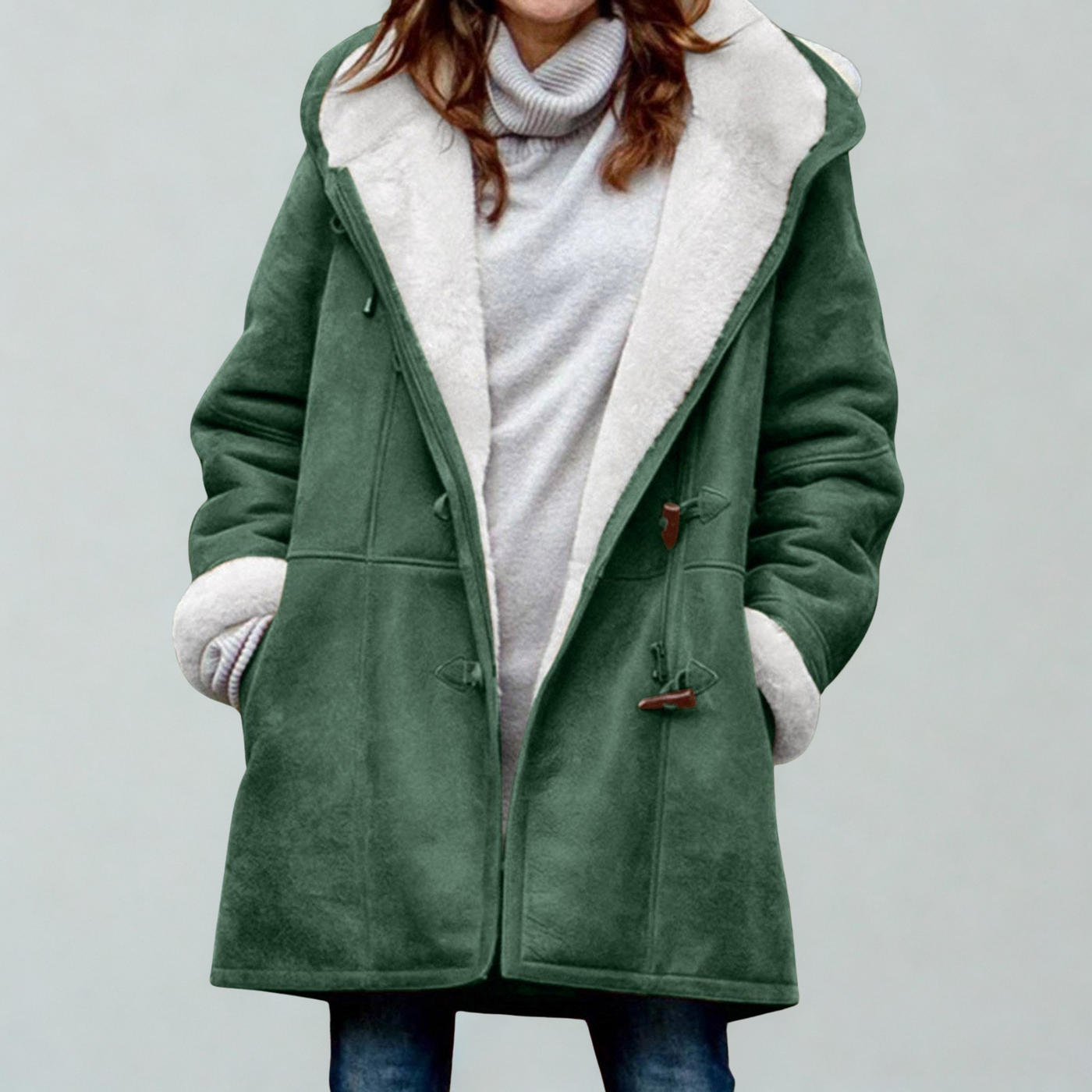 The Barbara Suede Hooded Coat