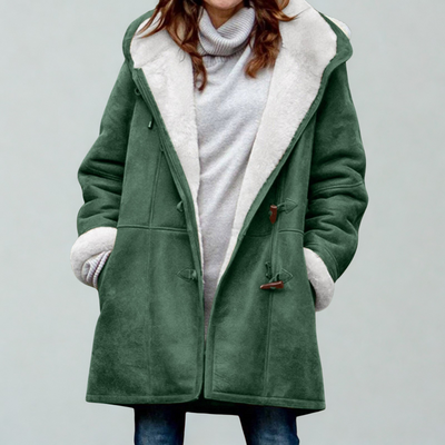 The Barbara Suede Hooded Coat